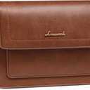 LOVEVOOK Crossbody Bags for Women,Vintage Leather Cross Body Purse,Trendy Designer Shoulder Handbags Cell Phone (Small, Dark Brown)