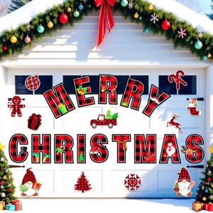 Christmas Garage Door Magnets Decorations, 25Pcs Large Merry Christmas Magnets for Garage Door Car Refrigerator Fridge, Christmas Xmas Garage Door Car Magnetic Stickers Decor Indoor Outdoor