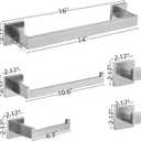 5 Piece Bathroom Hardware Set Brushed Nickel, SUS304 Stainless Steel Towel Bar Set, Modern Square Accessories with 16 Inch Rack Toilet Paper Holder Robe Hooks (Brushed Nickel)