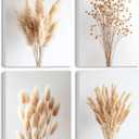 KUVIOKE Vintage Botanical Boho Framed Wall Art Set of 4 Wooded Brown Natural Minimalist Aesthetic Floral Prints Farmhouse Retro Plants Rustic Home Decor Ready to Hang 8x10inx4pcs (Framed) (Farmhouse Flower - Standard)