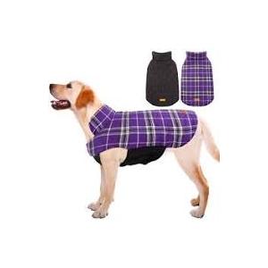 Kuoser Waterproof Dog Coat, Reversible Dog Jacket for Medium Dogs, Adjustable Durable Doggie Winter Coat Warm Puppy Cold Weather Apparel from Small to Large Breed, Purple M