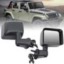 Right Passenger Side Mirror Compatible with Jeep Wrangler JK 2015 2016 2017 2018 Power Heated Manual Folding Door Mirrors Replacement 5 Pins