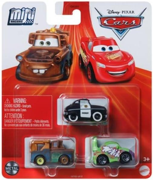 Disney Cars Mini Racers 3 Pack (Speed Limit Mater, Sheriff and Wingo)