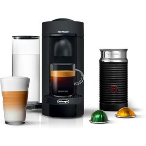 Nespresso Vertuo Plus Deluxe Coffee and Espresso Maker by De'Longhi, Matte Black with Aeroccino Milk Frother