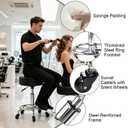 Adjustable Rolling Stool with Foot Ring, 500 lbs Heavy Duty Swivel Chair