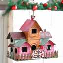 Large Bird Houses for Outside Hanging, Metal Bird Houses for Outside with 5 Compartments for Birds to Nest in, Durable Colorful Bird House 10 Hole Birdhouses for Outdoors Hanging