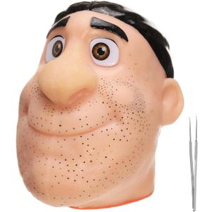 Realistic Pimple Popping Toy for Adults - Satisfying Blackhead Plucking Nose Simulator, Silicone Acne Squeeze Fidget Toy with Tweezers, Stress Relief Gift for Skin Pickers, Pick Pad Alternative (Black01)