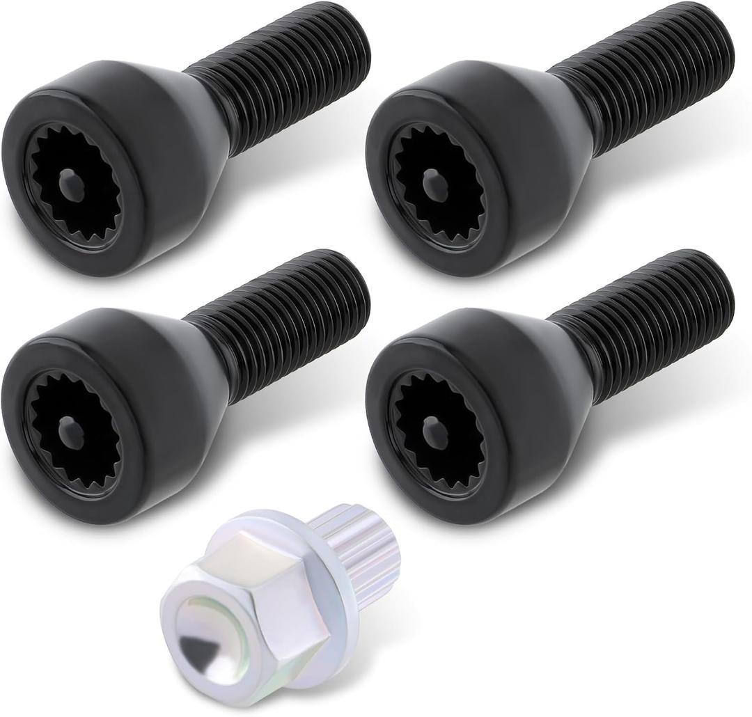 AUTOKAY 36136786419 Set of 5 Locking Wheel Nuts Bolts Nuts Set and Master Key Fits for BMW 1/3/5/6 Series M12 x 1.5