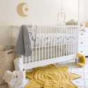 Burt's Bees Baby Essential Organic Cotton Fitted Crib Sheet, Breathable for Boy Girl Standard Crib & Toddler Mattresses