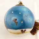 Penguin & Dog - Hand Painted Inside Glass Ornament with Gift Box by LiBien CollectibleHoliday Celebrations 2025 Decor for Thanksgiving, Christmas,New Year