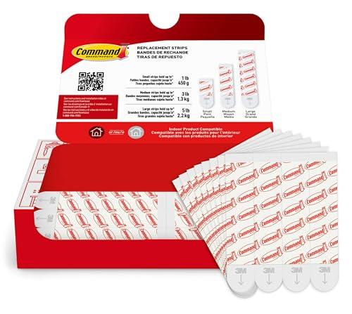 Command Damage Free Hanging Strips for Large Wall Hooks, Removable Adhesive, No Tools, 20 White Strips