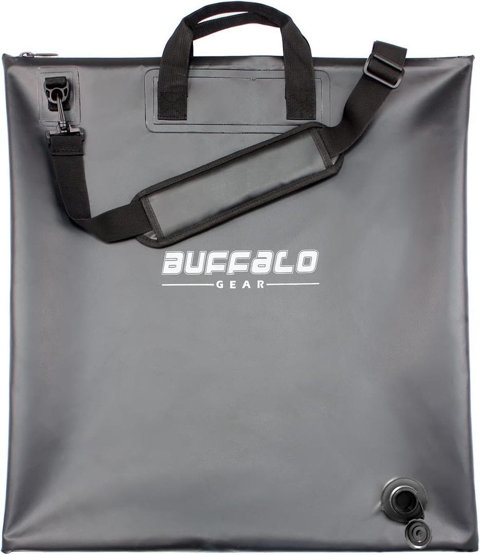 Buffalo Gear Fish Tournament Weigh in Bag for Bass Fishing, Heavy Duty Fish Bag for Caught Fish Waterproof,Leakproof,Puncture Resistant (Black-2523in)