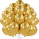 PartyWoo Metallic Gold Balloons 101 pcs 12 Inch Chrome Gold Latex Helium Balloons for Graduation Baby Shower Gender Reveal Christmas Wedding New Year Anniversaries Birthday Party Decorations Gold-G101