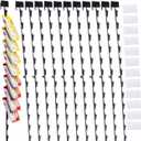 12Pcs Merchandising Hanging Strips with Hooks, 31 Inch Chip Rack with Label Header and 144 Clips, Potato Chip Bag Holder for Party, Concession, Snack & Store Retail Display, Black