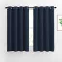 NICETOWN Blackout Curtains and Drapes for Kitchen - Thermal Insulated Solid Grommet Top Blackout Panels/Draperies for Kid's Room (Navy, 1 Pair, 52 x 54 Inch)