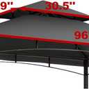EasyLee 8'x5' Grill Gazebo Canopy Cover - Waterproof Replacement Top with T-Hook,Gray
