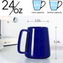 24 OZ Large Coffee Mug, Nice Ceramic Boss Tea Cup with Big Handle for Dad Men Women, Unique Style For Any Kitchen, Blue