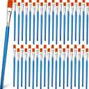 1/2 inch Flat Paint Brushes for Acrylic Painting,40-Pack Small Paint Brushes Bulk with Wooden Handle for Acrylic, Watercolor, Oil, Crafts, Face Body Art