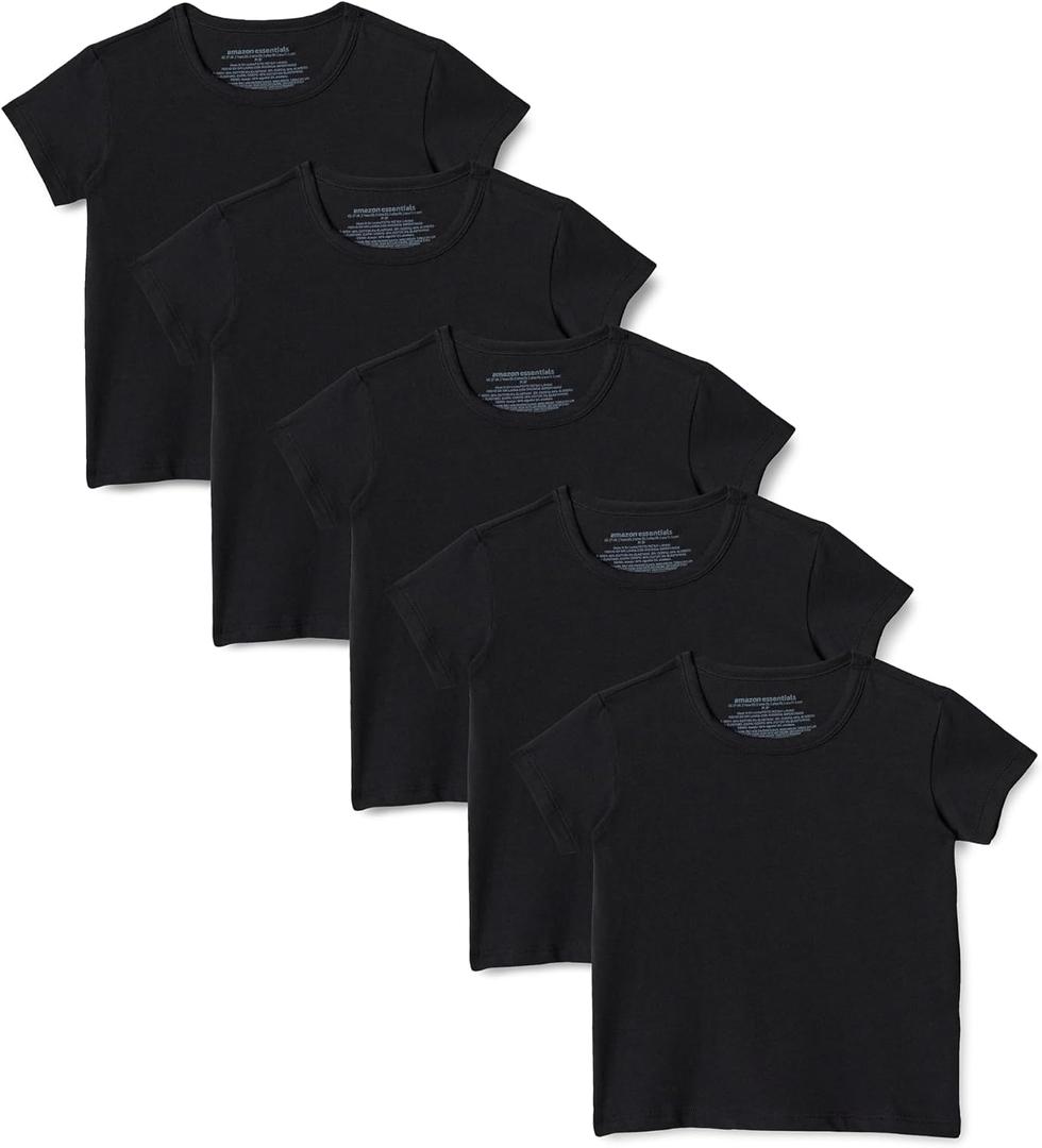 Amazon Essentials Boys' Cotton Jersey Crew Neck Undershirt, Pack of 5