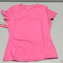 PUMIEY Women's Crew Neck Short Sleeve Tops Double Lined Slim Fit T Shirts Basic Tee Smoke Cloud Pro Collection, XS, Pink