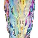 Unbreakable Flower Glass Vase 3.5lb 9.5inch Sparkle vase Bohemian Style, for Centerpieces,Kitchen,Office, Living Room,Wedding,Perfect Home Decor Glass Vase (Sparkle Color)