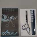 Stainless Steel Hair Cutting Scissors 6.5 Inch Hairdressing Razor Shears Professional Salon Barber Haircut Scissors, One Comb Included, Home Use for Man Woman Adults Kids Babies, Silver/Blue