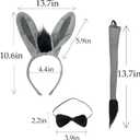 Carnavalife Donkey Costume for Adults, 3-Piece Animal Set with Ears Headband, Tail and Bow Tie for Carnival, Halloween and Parties