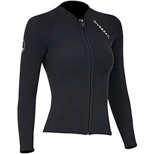 Wetsuit Top Women Men 2MM Neoprene Wetsuit Jacket Long Sleeve Diving Surfing Top, 3MM 1.5MM Wetsuits Shirt Vest Scuba Swimming Snorkeling Suit Swimsuit Warm Front Zip for Water Sports