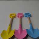 Dsmile 3Pcs Long Beach Shovels 16" Metal Kids Beach Spades Sand Shovels Toys with Wood Handle for Digging Shoveling Snow Sandbox Toys Set for Kids & Adults