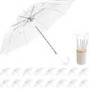 Clear Wedding Umbrellas Bulk, High-Visibility Transparent Rain Umbrella, Firm and Durable, Easy Operation, Large Clear Umbrella for Wedding Bride Groom Photography Golf Outdoor (16 pcs)