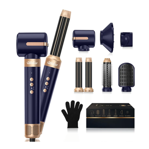 Hair Dryer Brush 7 in 1，110000 RPM Hot Air Brush Hair Styler for Curly Straight & Twisted Hair Professional Ionic Brush Blow Dryer for Salon-Quality Styling, Blue