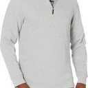 Amazon Essentials Men's Quarter-Zip French Rib Mock Neck Sweater, Casual Wear (X-Large, Light Grey Heather)