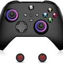 Fisherg Wireless Controller Compatible With Xbox One, Xbox Series X/S, Xbox One X/S, PC, 2.4GHz Gamepad With RGB LED Light, Black