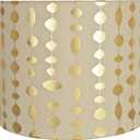 Aspen Creative 31097 Transitional Drum (Cylinder) Shaped Spider Construction Lamp Shade in Beige & Gold Printed, 12" Wide (12" x 12" x 10")