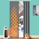 Sliding Thermal Curtain with Track, Retractable Insulated Door Cover for 32"-38"x80" Doors, Thick Heavy Duty Insulation
