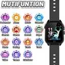 OVV Kids Waterproof Smart Watch Boys Girls Age 3-12 with 26 Game 1.44'' HD Touch Screen Music Player Camera Video Recorder 12/24 Hr Clock Pedometer Alarm Torch Calculator Children Learning Toys