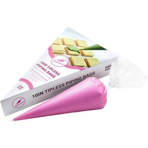 KEENPIONEER Disposable Piping Bags 10inch, 500 count (Pack of 500-10'', Clear)
