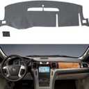 TUCAREST Dash Cover Fit for 2007-2014 Ca-dillac Escalade, Escalade ESV, Escalade EXT Nonslip Car Dash Board Mat Sunshade No-Glare and Slip Pad Carpet Sunshield Protector Flannel Grey
