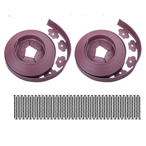 Garden Edging，60ft Landscape Edging with 60 Spikes for Lawn 2 Inch Tall (60FT, Brown)