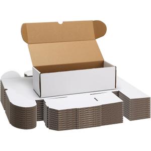 EXYGLO Trading Card Storage Box 25 Pack 520 Count 20pt, 10.6x4.1x3.2 Inch White Cardboard Card Boxes for TCG/MTG/Sport Cards, Fit 3x4 Toploader Shipping or Storing, 13000 Max Capacity in Total