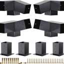 15 Pergola Brackets 75 Pergola Brackets Corner Bracket with Post Base Gazebo Kit for 4x4'' (Actual 3.5x3.5 in) Wooden Beams Lumber Gazebos Patio Pergola Sheds (2P 15 Bracket + 2P 75 Bracket + 4P Base)