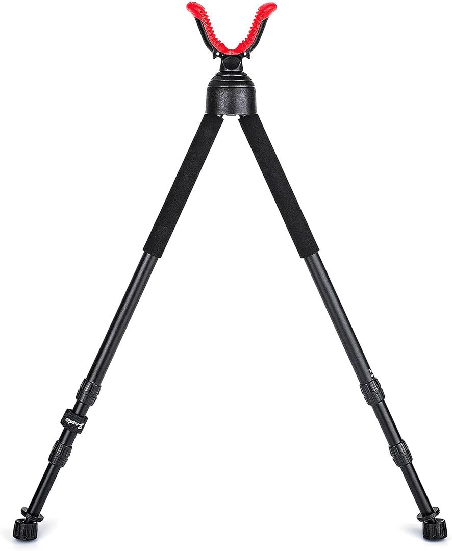 Zeadio Swivel Bipod Stick Rest with High Density Foam Grip, Twist-Style Locking Leg, and 360 Swivel Non-Marring V-Yoke Rest Head, 28" to 51"