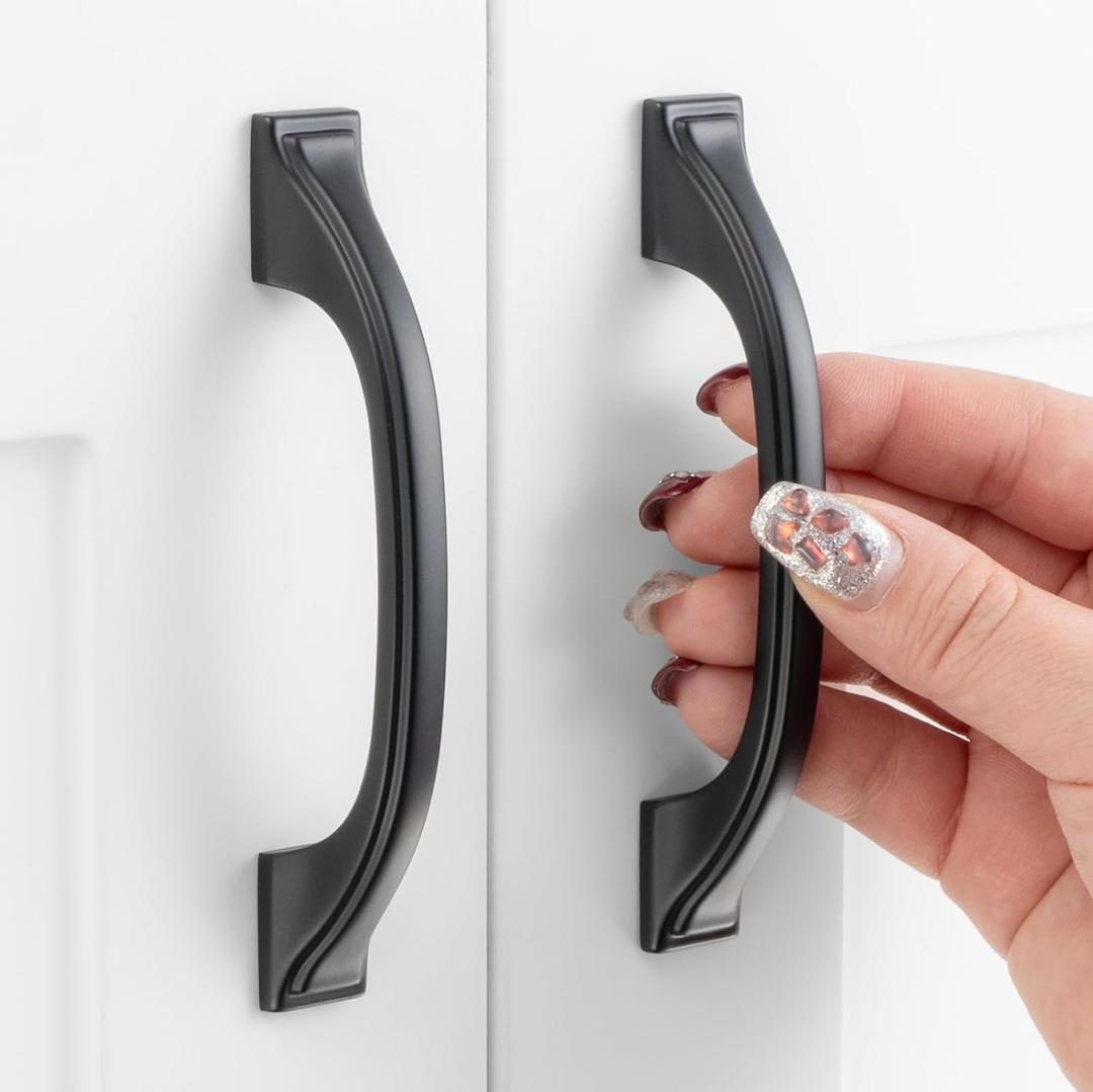 ASKANO 10 Pack 3 Inch Hole Centers Matte Black Cabinet Pulls Black Cabinet Handles Black Kitchen Hardware for Cabinets Drawer Dresser ZP2409 Cupboard Bedroom Closet Bathroom Vanity