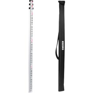 KEZERS 9 FT Dual Sided Aluminum Grade Rod - 8ths, 3 Section Telescopic Rod with Carrying Case (9 Foot)
