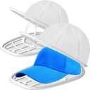 Eiito 2 Pack Hat Washer Cage for Washing Machine, Baseball Cap Cleaner Frame with Mesh Bag, Keeps Shape for Flat & Curved Brim, Fits Adult & Kids, White