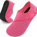 BARERUN Barefoot Quick-Dry Water Sports Shoes Aqua Socks for Swim Beach Pool Surf Yoga for Women Men (4.5-5.5 Women/3-4 Men, Knit Rose)