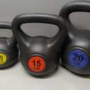 Fitvids Kettlebell Sets 3 Piece 10/15/20LB Strength Training KettleBells Weight Set, Black