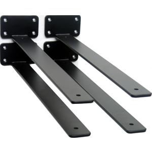 4 Pack - 18 inch Black Hidden L Shelf Bracket (1/5 Inch Thicked) Iron Floating Shelf Brackets Rustic Industrial Metal Brackets for Shelf Support