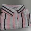 SySea Womens Short Sleeve Striped Shirts Casual Button Down V Neck Work Blouses Tops, M