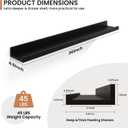 Fun Memories Picture Ledge Shelves Set of 2, 36 Inch Rustic Wall Mounted Floating Shelves with Lip for Home Storage and Dcor in Bathroom, Kitchen, Nursery, Bedroom, Living Room, Black
